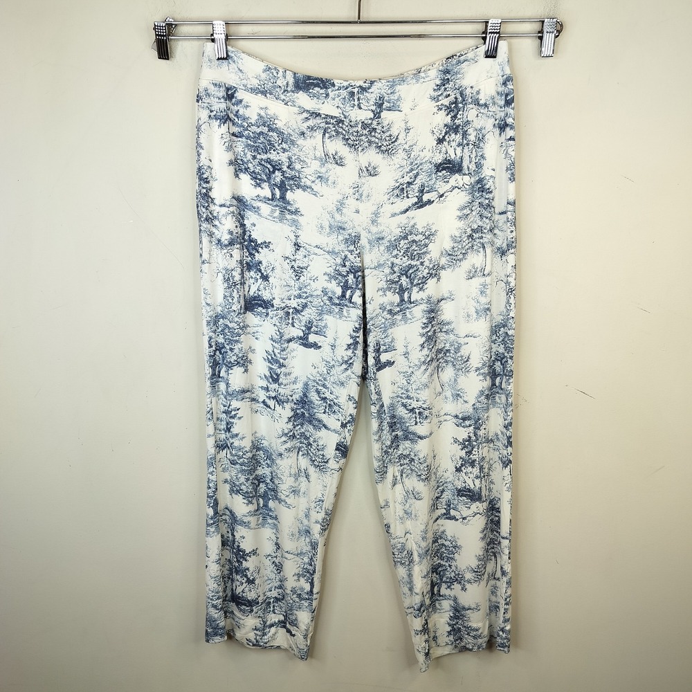 Soma Cool Nights Pajama Pants Large Tree Landscape Forest Pockets Blue White